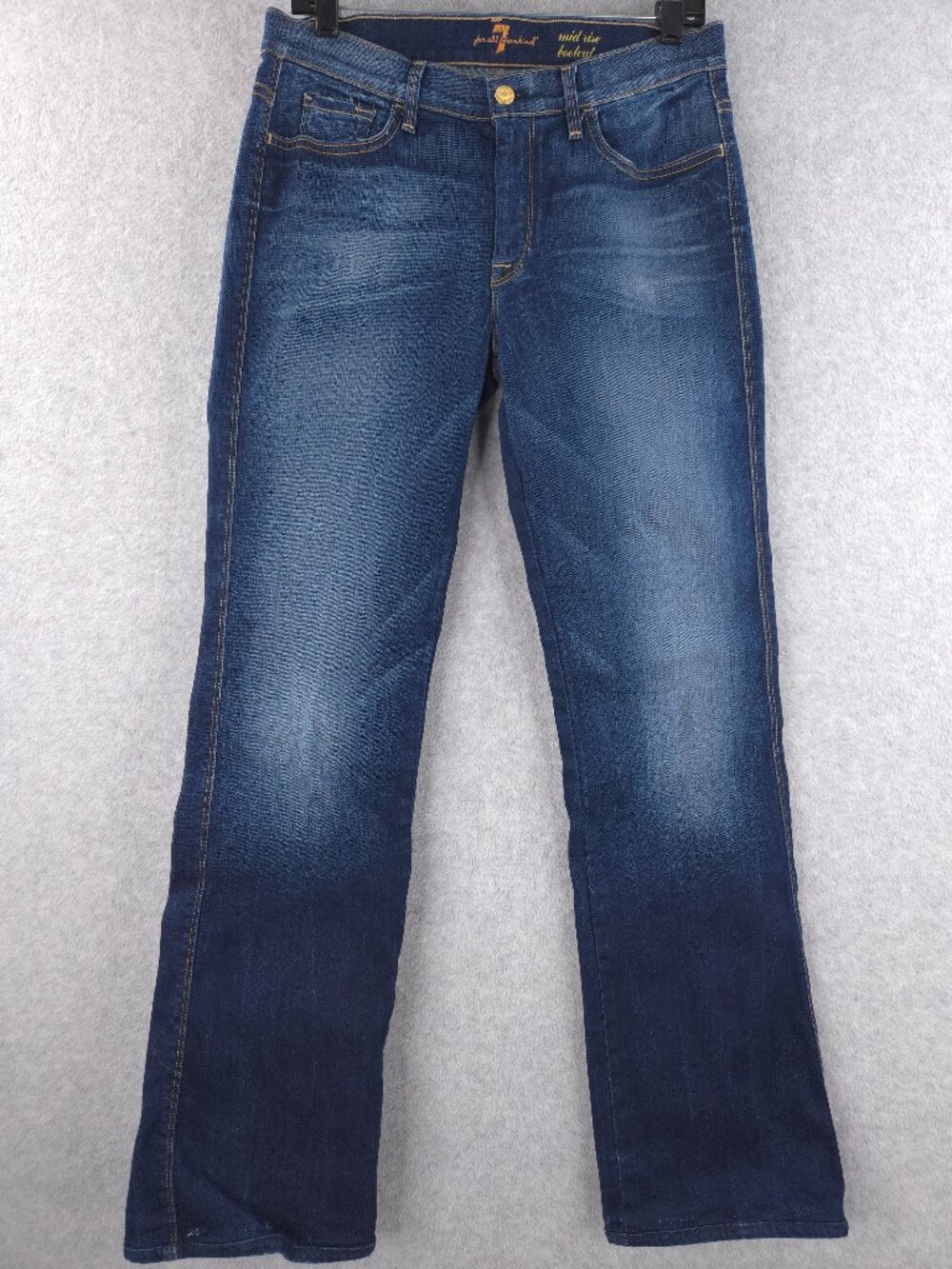 7 For All Mankind Jeans Womens 32 Mid Rise Boot Cut Stretch Blue Denim USA